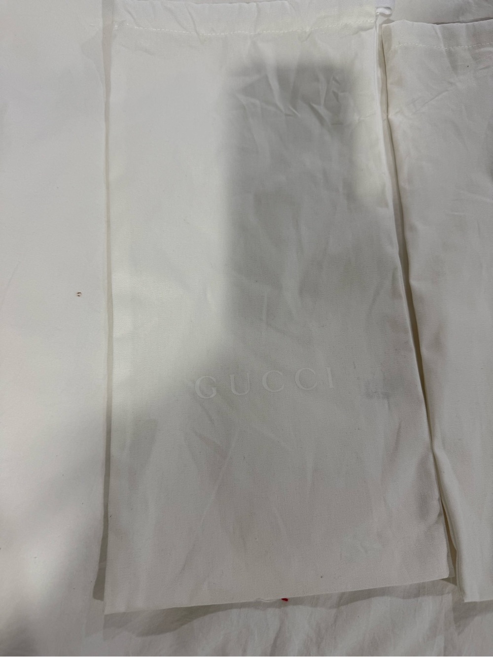 Gucci Cream Branded Drawstring Dust Bags Pair View 3